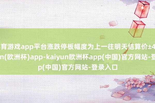 体育游戏app平台涨跌停板幅度为上一往明天结算价±4%-kaiyun(欧洲杯)app-kaiyun欧洲杯app(中国)官方网站-登录入口