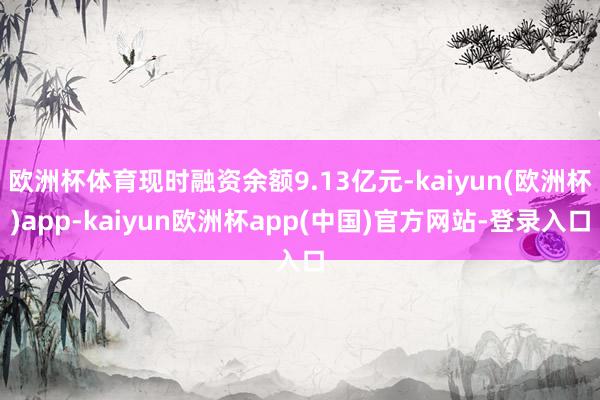 欧洲杯体育现时融资余额9.13亿元-kaiyun(欧洲杯)app-kaiyun欧