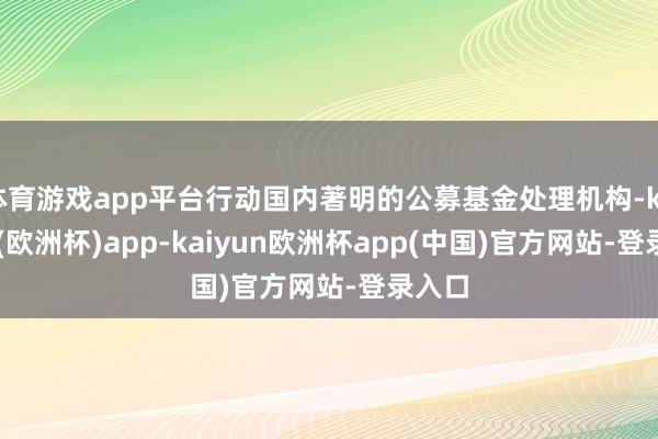 体育游戏app平台行动国内著明的公募基金处理机构-kaiyun(欧洲杯)app-